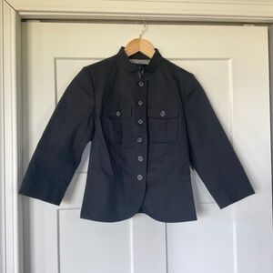 Apostrophe Black Military Bomber Chef Jacket Blazer Size 6